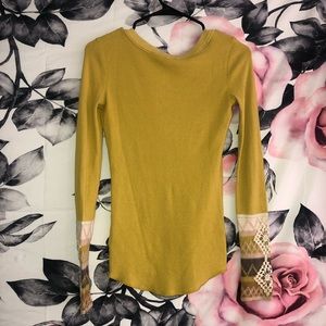 Free People Tops - Free People Yellow Cuffed Thermal Free People Tops - Free People Yellow Cuffed Thermal